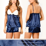 Pijama Short - Blusa Ref.8012  - Pijama Short - Blusa Ref.8012
Tallas -XL
Color Azul