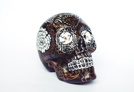 Alcancia Calaca Flores