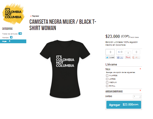 Its Colombia not Columbia