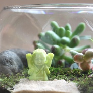 Terrario ‘oooommmm’  - Jardín en vidrio en forma de pecera pequeña con figura de Buda