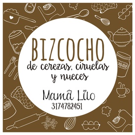 Bizcocho de ciruelas, cerezas y nueces - ¡Para compartir! Da entre 8 y 10 porciones