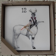 Máquina de tiempo - Objeto para medir el tiempo. Ilustrado a mano. 30x30cm. Al hacer tu pedido incluye en los comentarios que motivo quieres para tu ilustración de tiempo. Dependiendo del motivo el precio pude variar