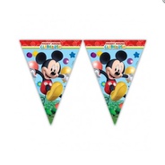 Banderas metalizadas de Mickey Mouse - Decora tu fiesta con estas lindas banderas de Mickey Mouse. 
Tamaño 3.6m X 1m
