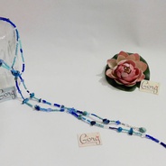 Collar largo Mix azul - Collar elaborado en diferentes piedras tonos azules