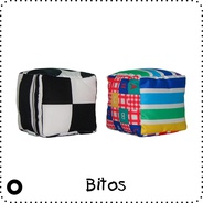 Bitos  - Duo de cubos con sonajero para estimular el oído, la visión, el tacto y la motricidad, la relación causa-efecto y la coordinación ojo-mano.