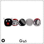 Gus - Gusano con  sonajero para estimular la visión, el oído, el tacto y la motricidad.