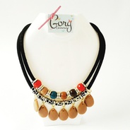 Collar negro cascada - Collar doble cordón negro y pandoras